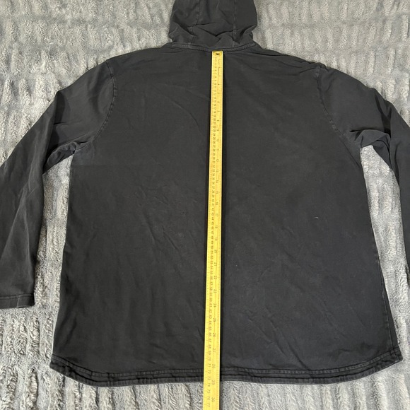 Nike Black Long Sleeve Hooded T Shirt Size XXL Cotton Made in Malaysia *Stain - Picture 9 of 11